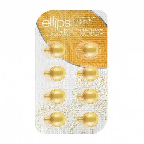 Ellips Hair Vitamin Smooth and Shiny With Aloe Vera Oil (Вітаміни для волосся "Розкішне сяйво" з олією алое вера), 8 шт * 1 мл