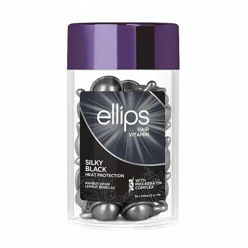 Ellips Hair Vitamin Silky Black (Вітаміни для волосся Шовкова Ніч з Про-кератиновим комплексом), 50 шт * 1 мл