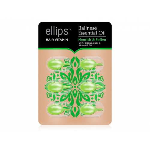 Ellips Hair Vitamin Nourish and Soften With Frangipani and Jasmine oil (Вітаміни для волосся "Живлення та захист Балі"), 6 шт * 1 мл