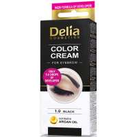 Крем-фарба для брів Delia з олією аргани 1.0 Чорна, 15мл