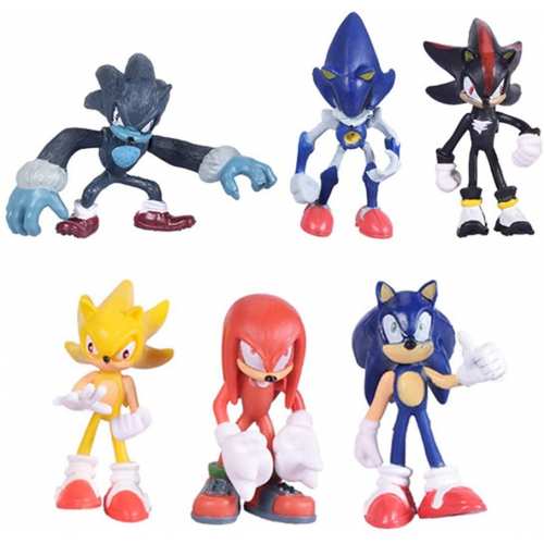 Набір фігурок з гри Їжак Супер Сонік 6в1, 7 см - Sonic the Hedgehog