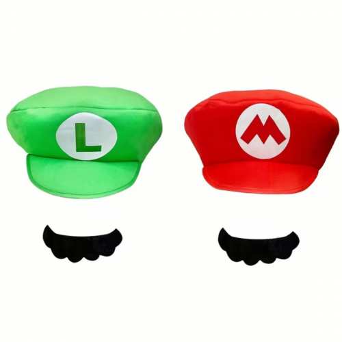 Набір капелюхів 2в1 Супер Маріо: Маріо та Луїджі з вусами - Super Mario