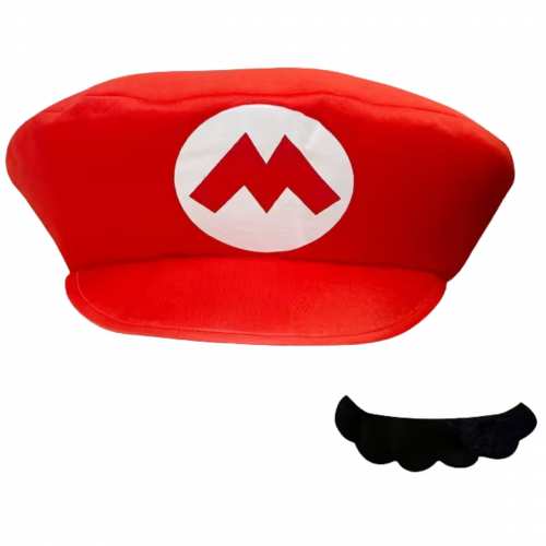 Капелюх Супер Маріо з вусами - Super Mario