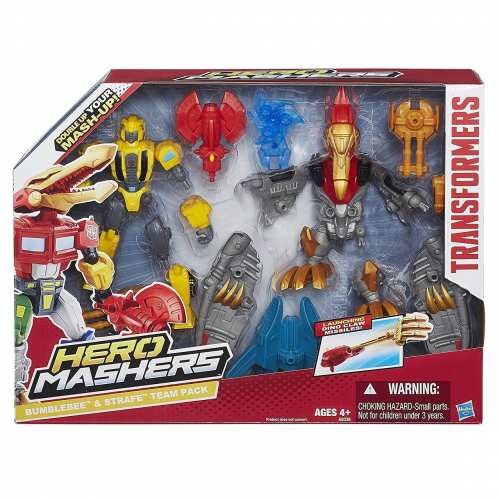 Розбірні фігурки трансформерів Бамблбі та Стрейф - Bumblebee & Strafe, Transformers Hero Mashers, Hasbro