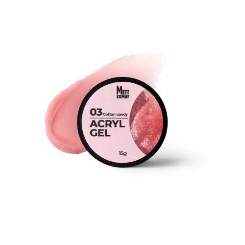 Акрил гель Mett Expert Acryl Gel Cotton candy №003 Камуфлювальний рожево-карамельний 15 г