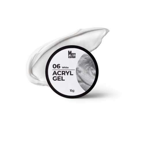 Акрил гель Mett Expert Acryl Gel White №006 Білий 15 г