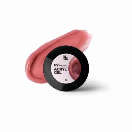 Акрил гель Mett Expert Acryl Gel Pink pastel №007 Камуфлювальний пудрово-рожевий 5 г