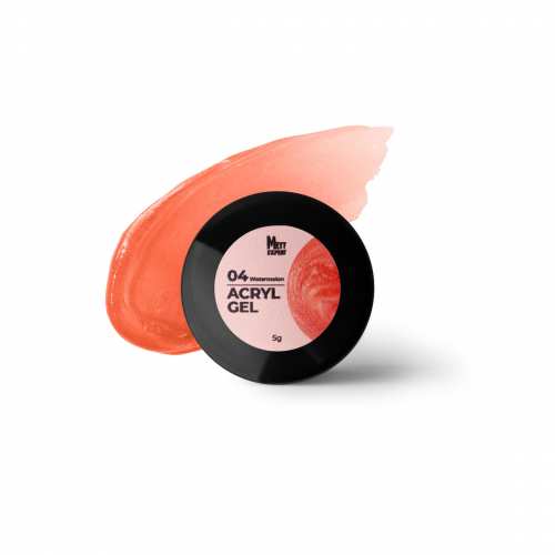Акрил гель Mett Expert Acryl Gel Watermelon №004 Камуфлювальний помаранчево-рожевий 5 г