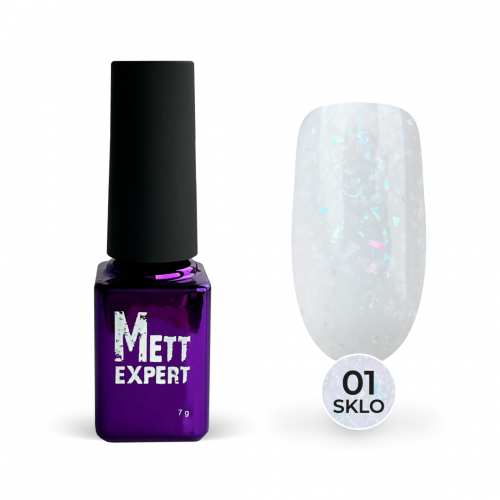 Камуфлювальна база Mett Expert SKLO base №01 Ніжно-рожева з блакитною та фіолетовою поталлю 7 г