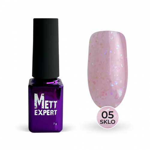 Камуфлювальна база Mett Expert SKLO base №05 Пудрово-рожева з бірюзовою та фіолетовою поталлю 7 г