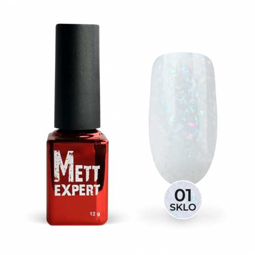 Камуфлювальна база Mett Expert SKLO base №01 Ніжно-рожева з блакитною та фіолетовою поталлю 12 г