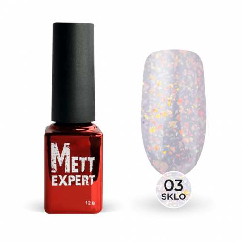 Камуфлювальна база Mett Expert SKLO base №03 Рожева з золотою та помаранчевою поталлю 12 г