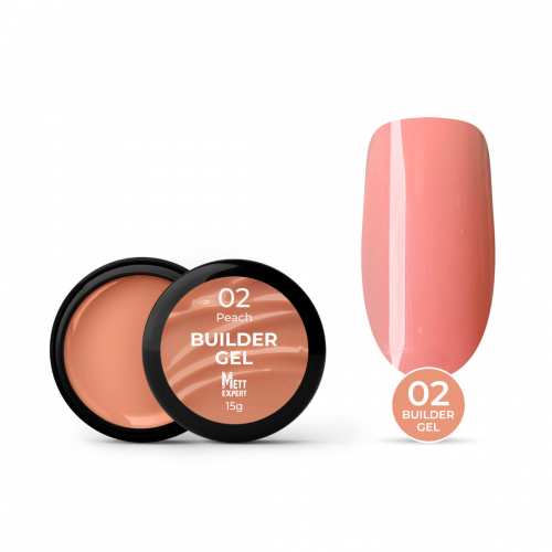 Гель для нарощування Mett Expert Builder gel Peach №02 Персиковий нюд 15 г