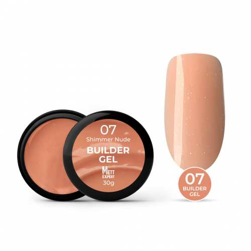 Гель для нарощування Mett Expert Builder gel Shimmer nude №07 Бежевий нюд з шимером 30 г