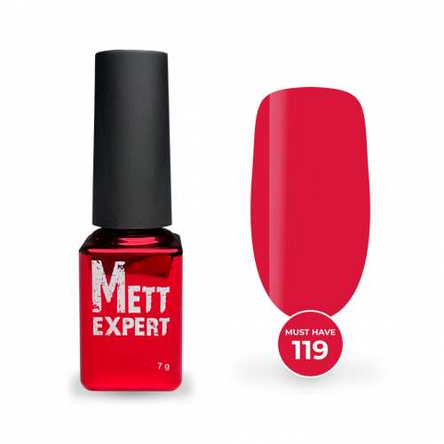 Гель-лак Mett Expert Must have №119 Карміново-червоний 7 г