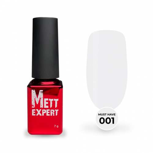 Гель-лак Mett Expert Must have №001 Біла емаль 7 г