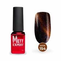 Гель-лак Mett Expert Котяче око Katze №154 Червоно-фіолетовий з блискітками 7 г