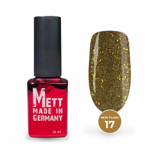 Світловідбивний гель-лак Mett Expert NEW Flash №17 Золотий пісок 12 г