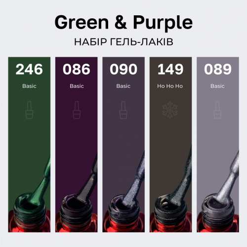 Набір гель-лаків Mett Expert Green&Рurple