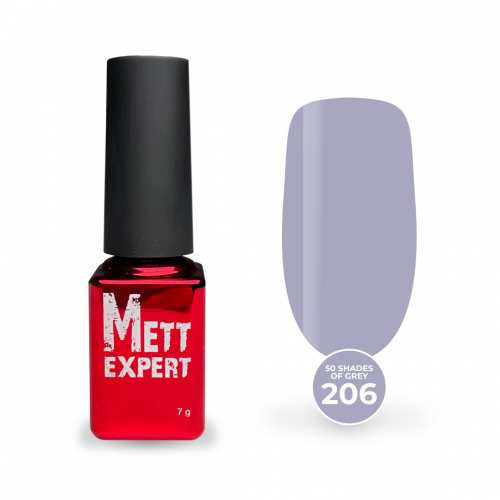 Гель-лак Mett Expert 50 shades of grey №206 Сіро-лавандовий 7 г