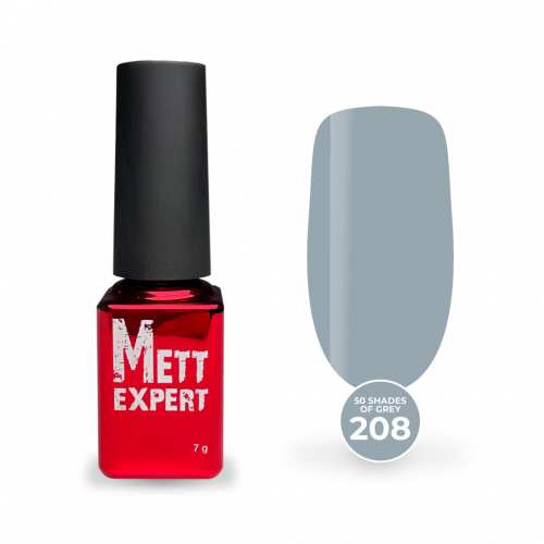 Гель-лак Mett Expert 50 shades of grey №208 Сріблясто-сірий 7 г