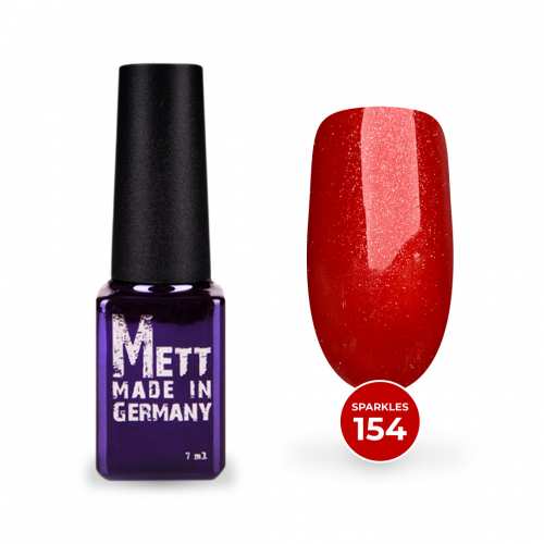 Гель-лак Mett Expert Sparkles collection №154 Червоний з блискітками 7 г