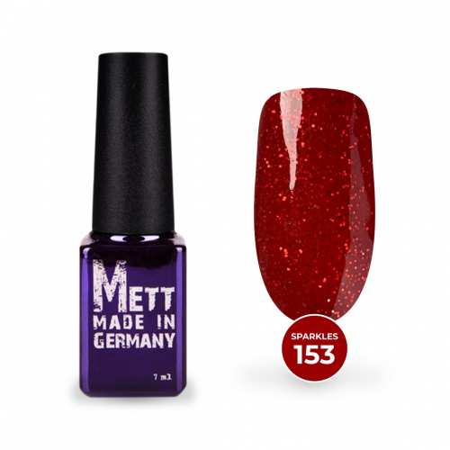 Гель-лак Mett Expert Sparkles collection №153 Темно-червоний з блискітками 7 г