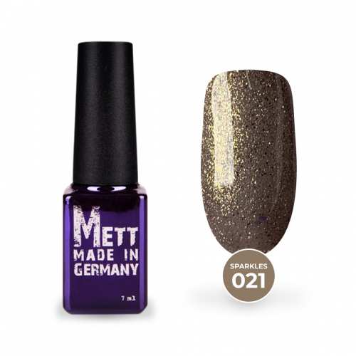 Гель-лак Mett Expert Sparkles collection №021 Карамельний з золотим шиммером та глітером 7 г