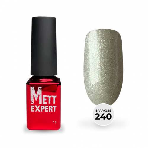 Гель-лак Mett Expert Sparkles collection №240 Перлинний зі срібним шиммером 7 г