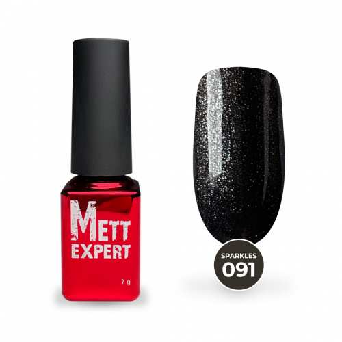 Гель-лак Mett Expert Sparkles collection №091 Графітовий з шиммером 7 г