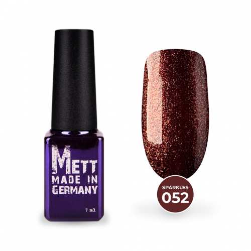 Гель-лак Mett Expert Sparkles collection №052 Бордовий з золотим шиммером 7 г