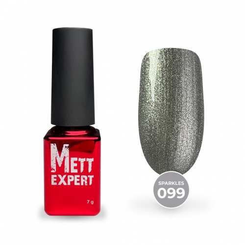 Гель-лак Mett Expert Sparkles collection №099 Класичний срібний 7 г