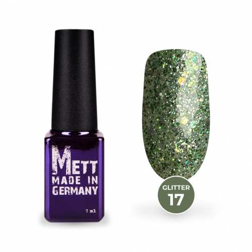 Гель-лак Mett Expert Glitter №17 Сріблясто-зелений 7 г