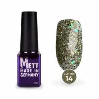 Гель-лак Mett Expert Glitter №14 Золотаво-зелений 7 г