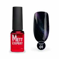 Гель-лак Mett Expert Katze 5D №01 Смарагдово-чорний 7 г