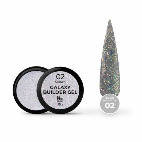 Світловідбивний гель для нарощування Mett Expert Galaxy Builder gel №02 Saturn Опаловий 15 г