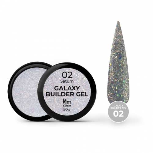 Світловідбивний гель для нарощування Mett Expert Galaxy Builder gel №02 Saturn Опаловий 50 г