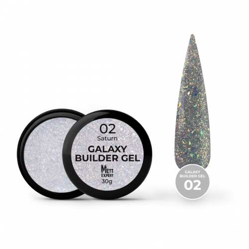 Світловідбивний гель для нарощування Mett Expert Galaxy Builder gel №02 Saturn Опаловий 30 г