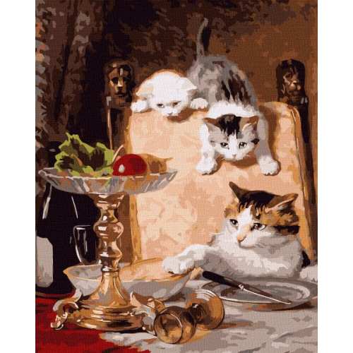 Картина за номерами - Прихильники сиру ©Henriette Ronner-Knip