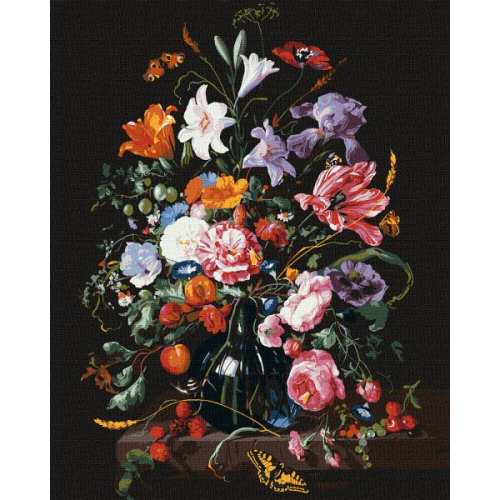 Картина за номерами - Ваза з квітами та ягодами ©Jan Davidsz. de Heem