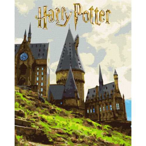 Картина за номерами - Harry Potter: Пейзаж Гоґвортсу з фарбами металік ©Warner Bros.
