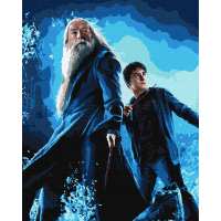 Картина за номерами - Harry Potter: Гаррі та Дамблдор з фарбами металік ©Warner Bros.