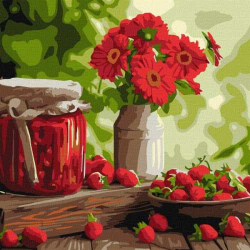 Картина за номерами - Полуничне варення ©art_selena_ua