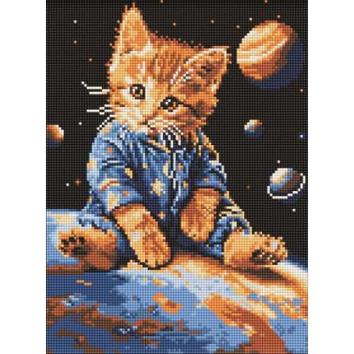 Алмазна мозаїка - Зоряний котик ©art_selena_ua