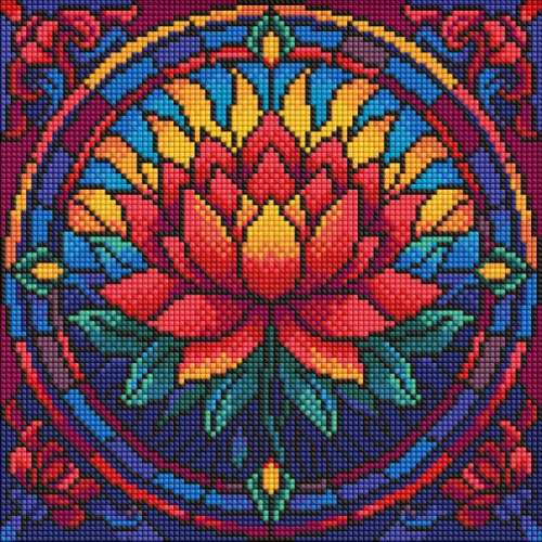 Алмазна мозаїка - Вітраж. Лотос ©art_selena_ua