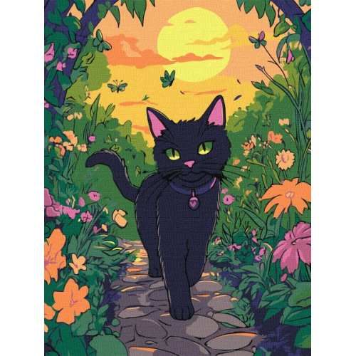 Картина за номерами - Котик у саду ©art_selena_ua