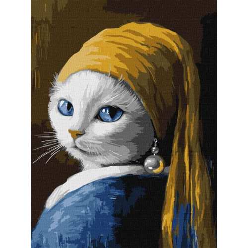 Картина за номерами - Кішка з перловою сережкою ©art_selena_ua