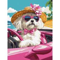 Картина за номерами - Рожева машина ©art_selena_ua