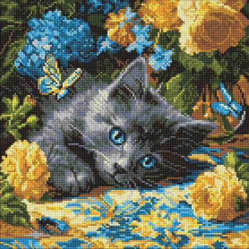 Алмазна мозаїка - Кошеня блакитнооке ©art_selena_ua