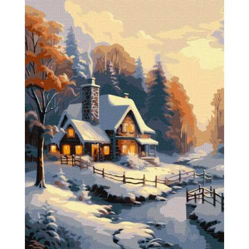 Картина за номерами - Зимовий будиночок ©art_selena_ua